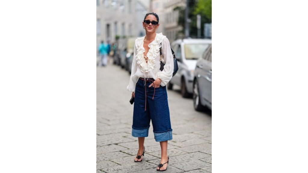 Boho Shirt with Denim Shorts