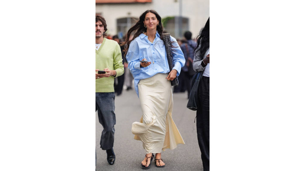 Flowy Slip Skirt with Rope Sandals